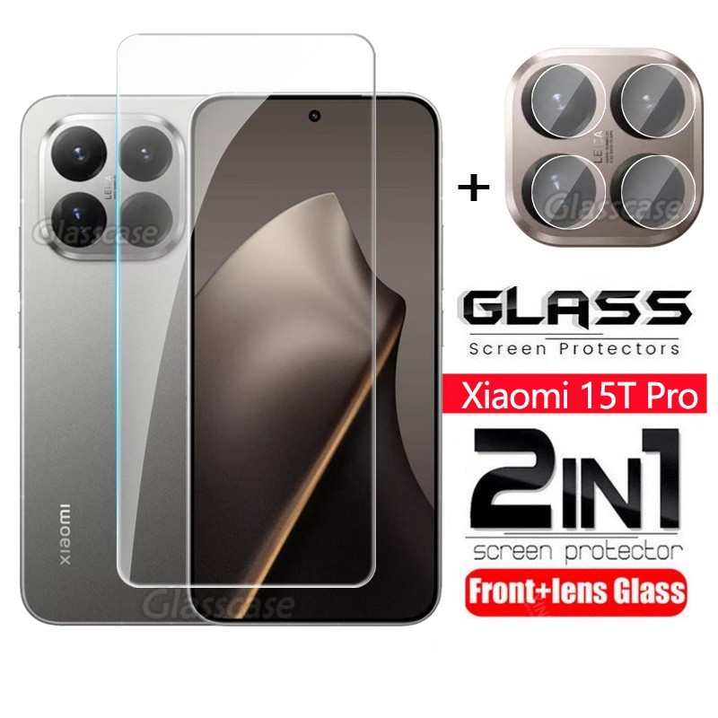 2 In 1 ป้องกันหน้าจอกระจกนิรภัยฟิล์มสําหรับXiaomi 15 17 T Pro 17T 17TPro 15T 15TPro T15 Xiaomi15TPro 2025 กล้องกลับเลนส์ป้องกันกระจกคลุมทั้งหมดฟิล์มด้านหน้า