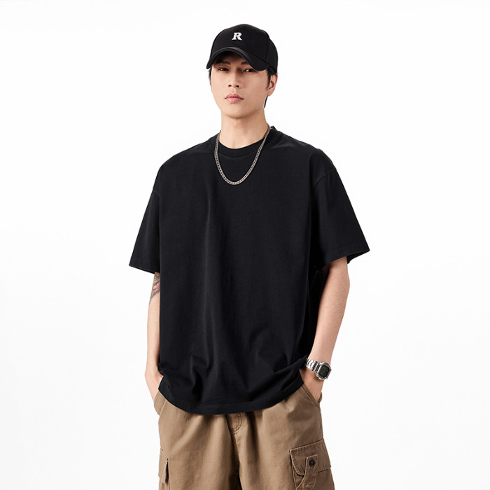 2025 New Heavyweight 280g Men's Three-Needle Washed Batik T-Shirt Loose Fit Plus Size new23 IVRC