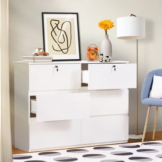 Koncept Furniture ตู้ลิ้นชัก ขนาด 120 ซม. รุ่น Poppy สีขาว (120x39x89 ซม.) แบรนด์ KONCEPT FURNITURE