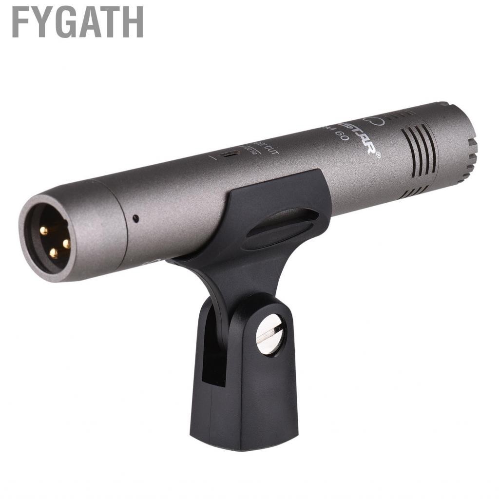 Fygath Fygath Qiuni -60 คอนเดนเซอร์มืออาชีพไมโครโฟน XLR CAIOID MIC 48V Phan Power Ply สำหรับสตูดิโอ 