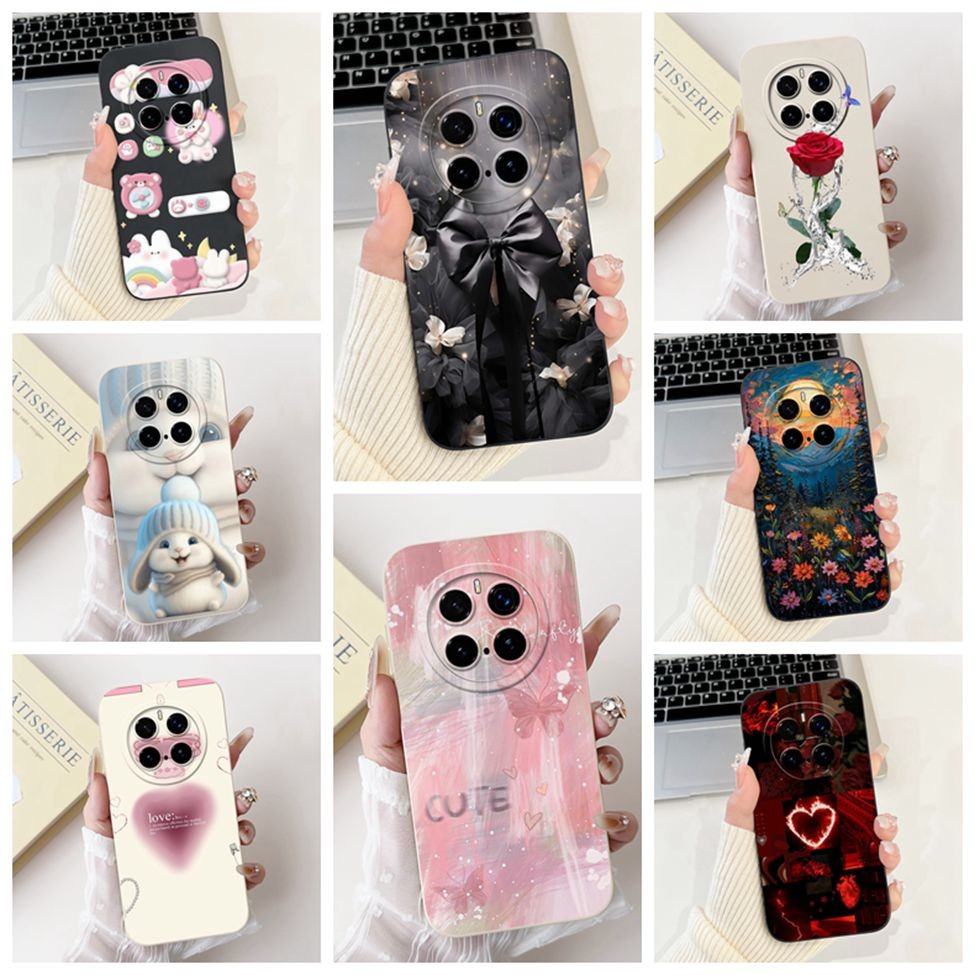 Honor PTP-N49 PTP-AN10 กรณี Honor Magic 7 Pro ซิลิโคนหรูหราแฟชั่นดอกไม้ Kawaii แมวน่ารักกันกระแทกเคส