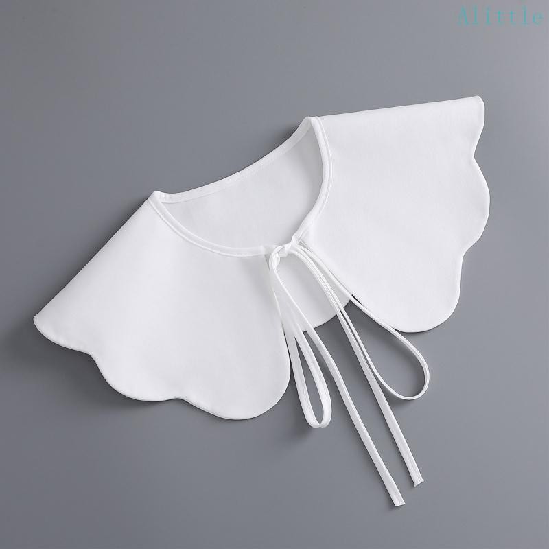 Alia Shoulder Shawl พร้อม Scallop Wave Trim และ Knot Bow สำหรับผู้หญิง