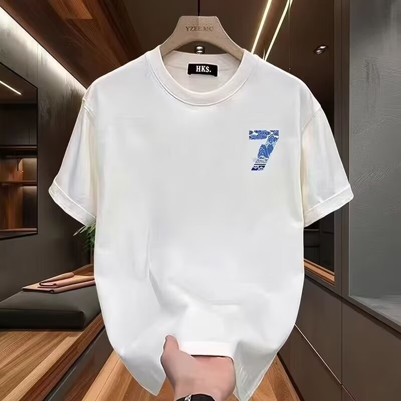 2025 American Style Cool Trendy Heavyweight Short Sleeve T-Shirt Unisex Summer Streetwear Loose Casu