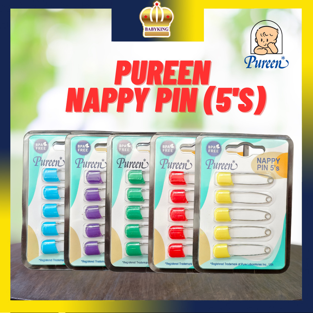Pureen Baby Premium Nappy Pins พร้อมล็อคนิรภัย [5s/pkt] Pin Keselamatan Kain Lampin Pureen