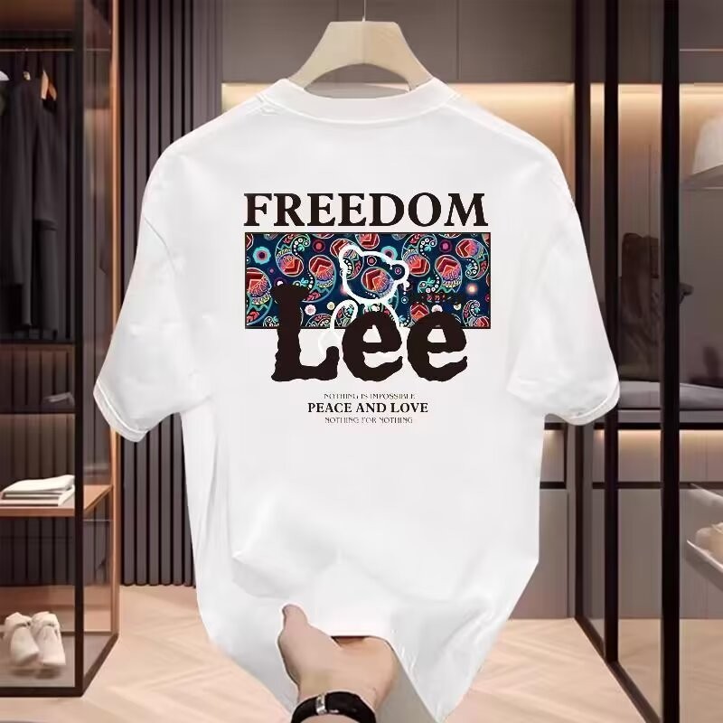 2025 NEW 2025C1581 P18 Long-staple Pure Cotton 230g Black and White S/5XLnew23 0Q7R