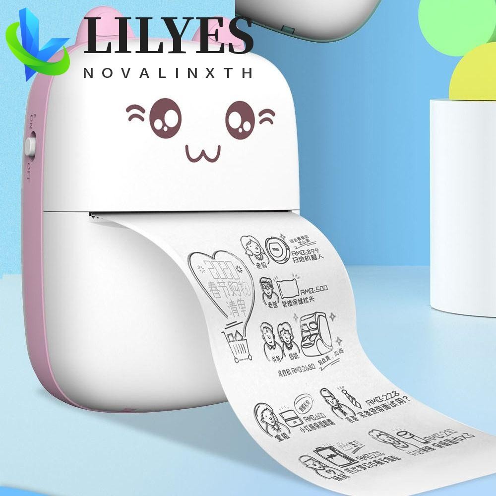 LILYES Pocket Thermal Label Printer, Portable Mini Thermal Printer, Paperang Printer Cat Shaped Ligh
