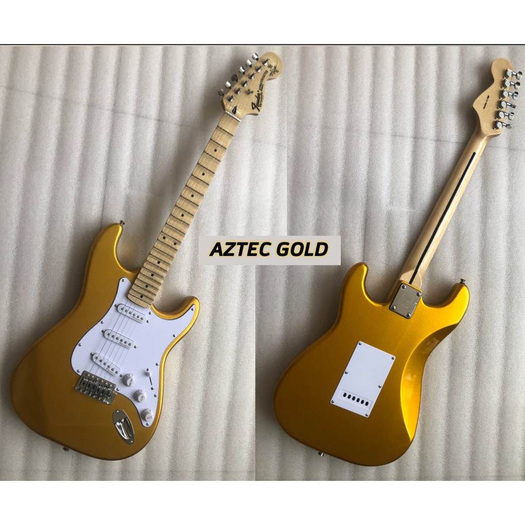 Fender Stratocaster Scalloped Gold กีตาร์ไฟฟ้ากีตาร์มืออาชีพ