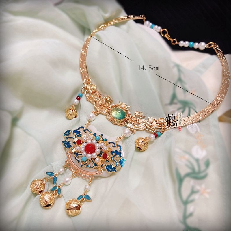 อารมณ์/ม้าอุปกรณ์เสริม Yingluo Lumens Late Wind Safe Lock Hanfu สไตล์โบราณ Ming Made สไตล์จีนสไตล์ T