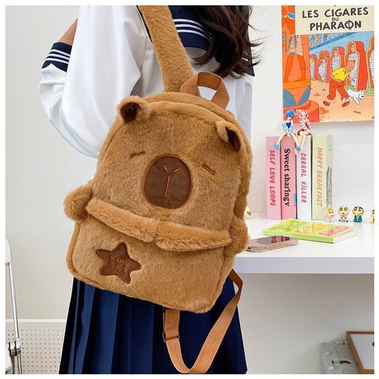 CAPYBARA 28CMCP19 Capybara Beg Japan Fashion Beg Sekolah Capybara Beg Belakang กระเป๋าเป้สะพายหลัง B