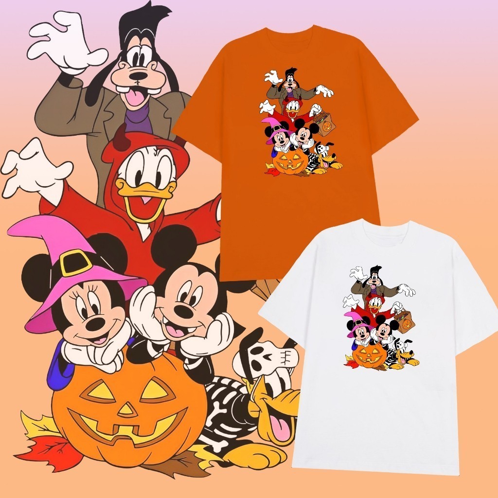 100-5xL T-shirt เสื้อยืด น่ารัก มินอมอล Halloween คุณภาพสูง ไม่หดหรือยับ Happy Halloween . o93o