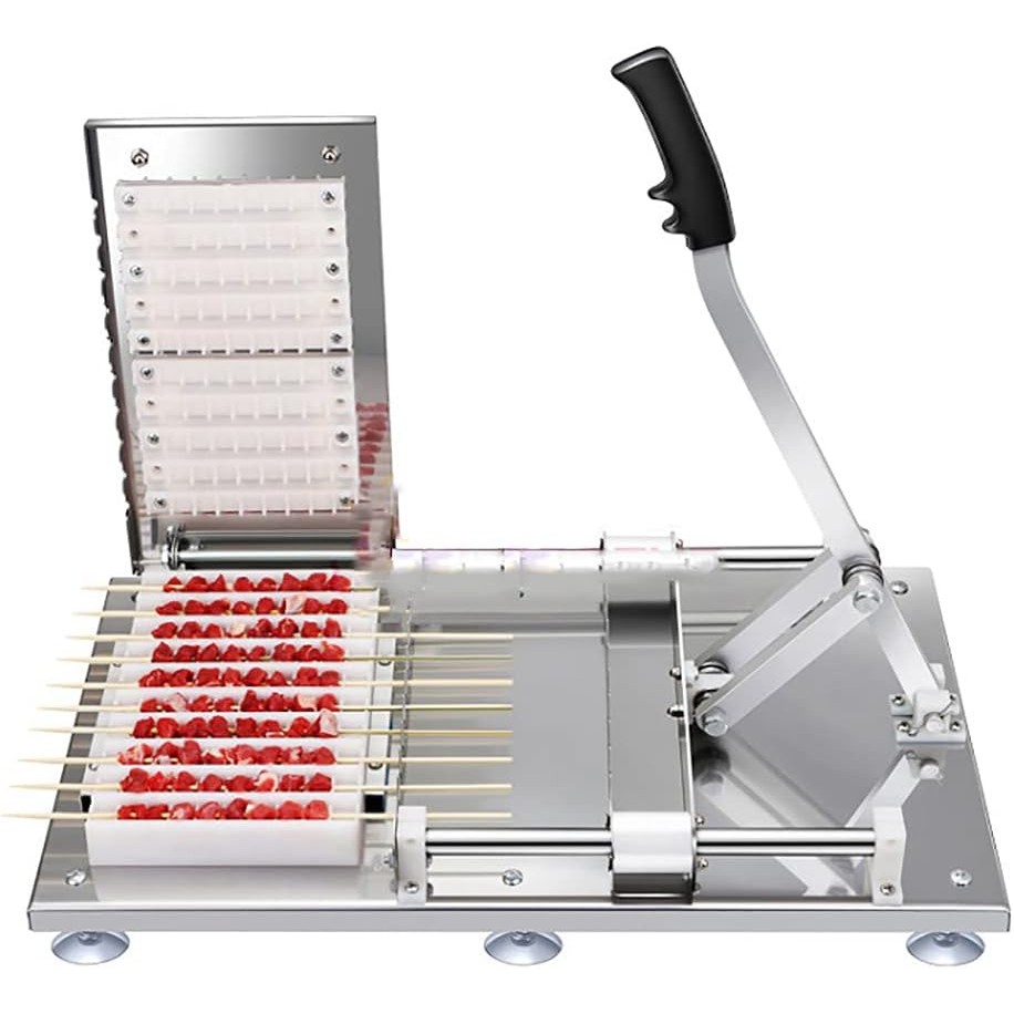 คู่มือ Skewer Machine BBQ สแตนเลส Mutton Kebab Lamb Skewer เครื่องมือ Doner Kebab เนื้อสวมใส่ String