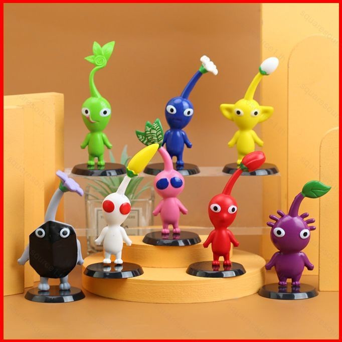 SQ1 8pcs Soni Pikmin Action Figure ของขวัญสําหรับเด็กเกมคอลเลกชันการ์ตูน Pikmin ตุ๊กตาของเล่นสําหรับ