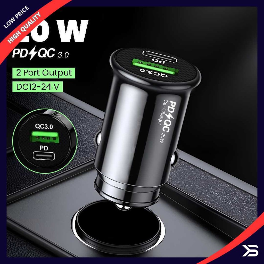 KUULAA 20W Fast Charging QC 3.0 PD USB Type C Dual Port Car Charger