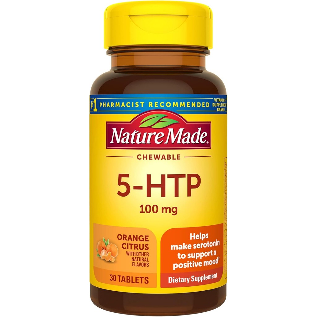 Nature Made Chewable 5HTP 100mg, 5-HTP Mood Support Supplement, 30 5 HTP Chewable Tablets, 30 Day Su