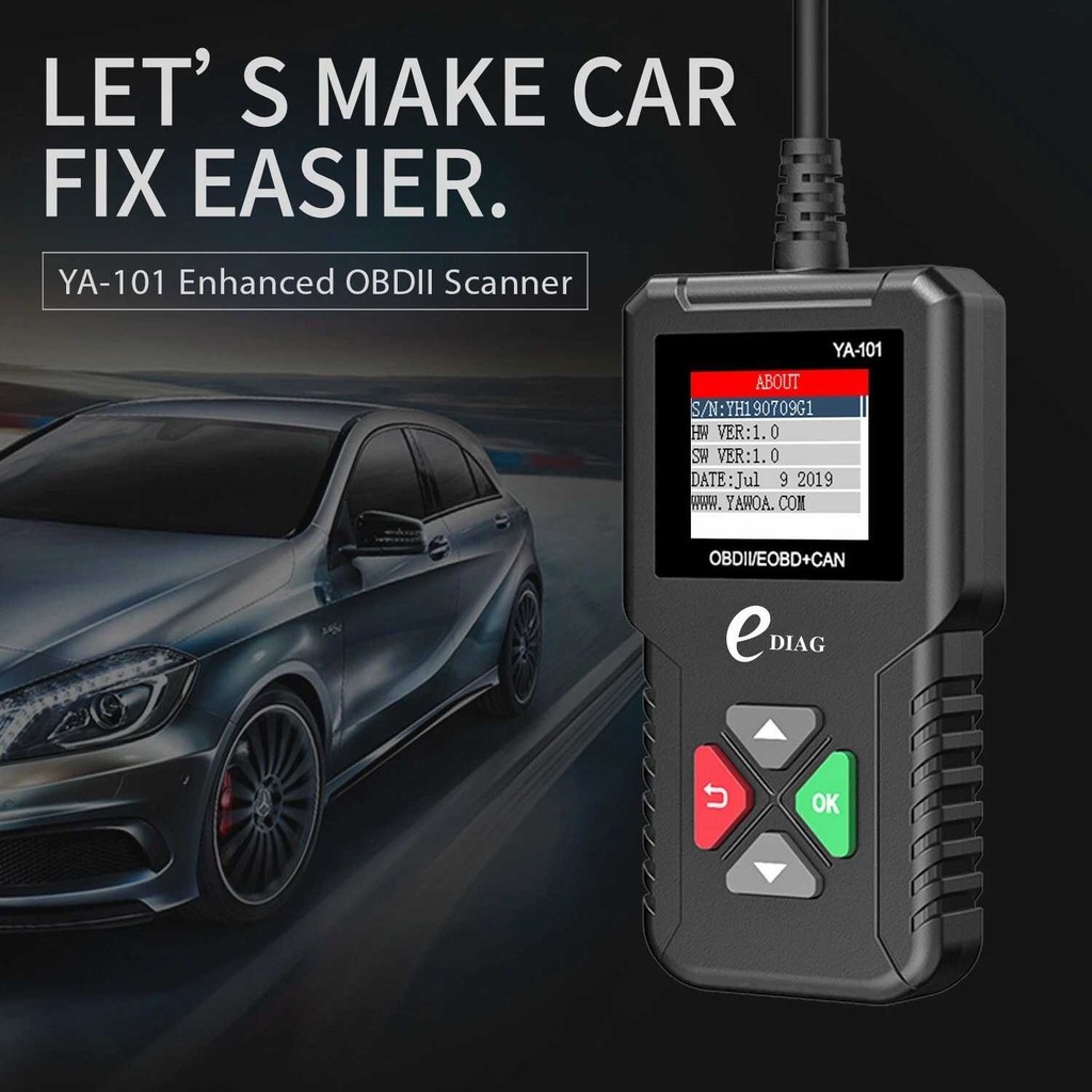 KINGBOLEN YA101 OBD2 เครื่องมือวินิจฉัยเครื่องยนต์รถยนต์