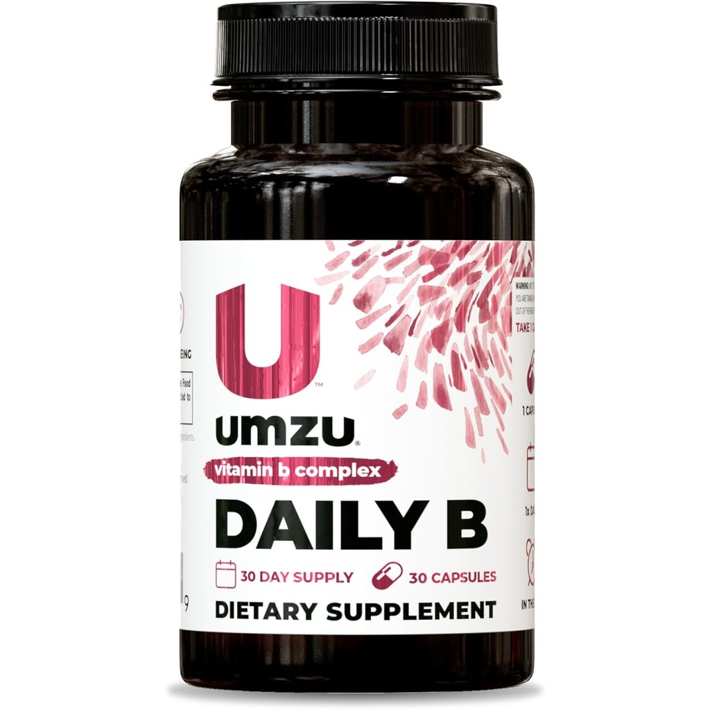 UMZU Daily B | วิมินบีคอมเพล็กซ์สมบูรณ์ 100% พร้อม B1, B2, B3, B5, B6, B7, B9 & B12 พร้อมกรดโฟลิก | 