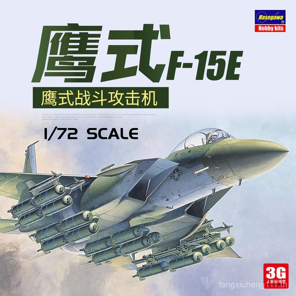 3G รุ่น Hasegawa ประกอบเครื่องบิน 00540 อเมริกัน F-15E Fighter Strike เครื่องบิน 1/72