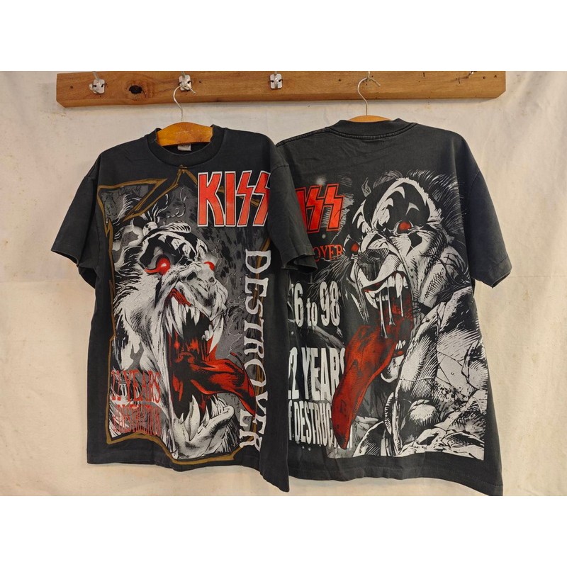 [ ล้านเสื้อ ] KISS DESTROYER '98 Tour Bio Washed Big Screen เสื้อวินเทจ เสื้อทัวร์ วงร๊อค