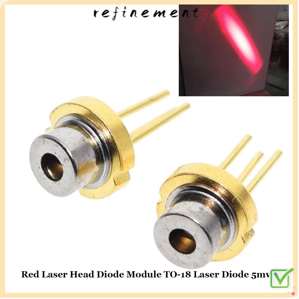 REFINEMENT 1/2/5/10pcs หัวเลเซอร์สีแดง 5mw 650nm 2.2V ไดโอดเลเซอร์ TO-18