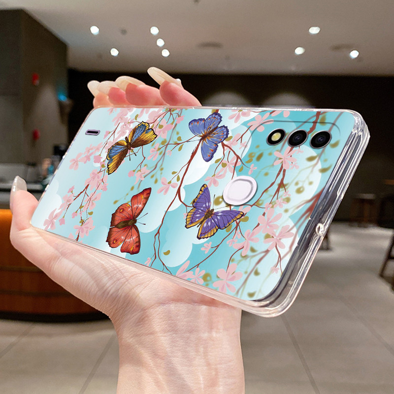 Jelly สําหรับ ITEL P37 / Itel Vision 2S / itel P651L ดอกไม้หรูหราผีเสื้อโบว์เคสโทรศัพท์ซิลิโคนอ่อนนุ่มโปร่งใส TPU Cover - รูปที่ 6