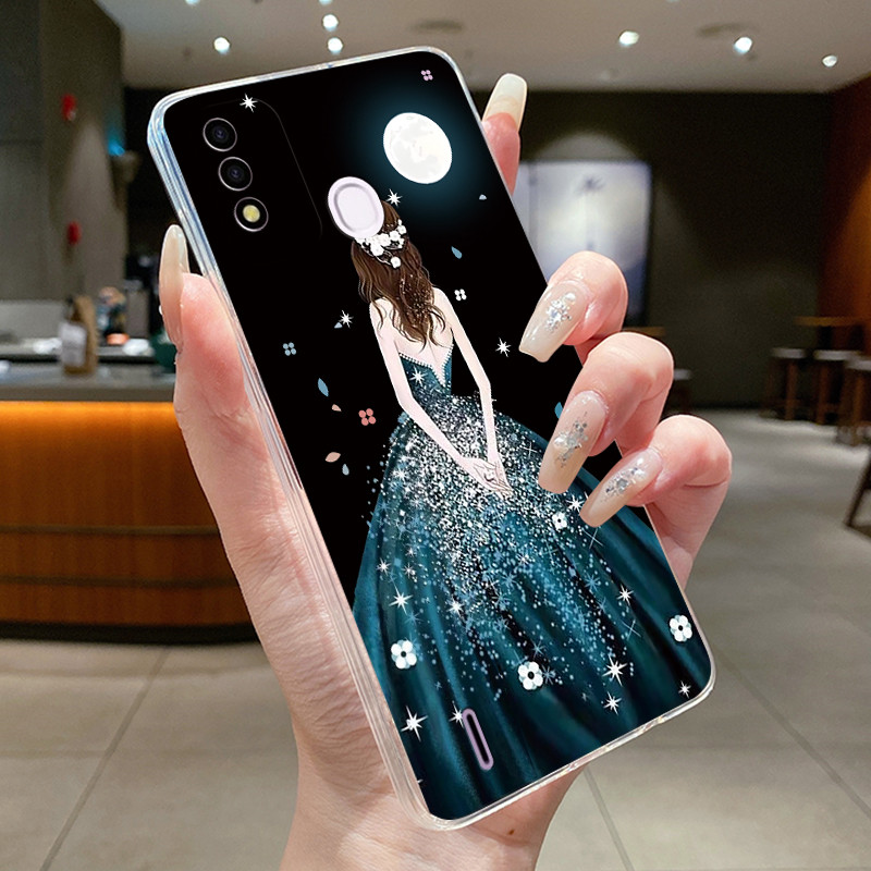 Jelly สําหรับ ITEL P37 / Itel Vision 2S / itel P651L ดอกไม้หรูหราผีเสื้อโบว์เคสโทรศัพท์ซิลิโคนอ่อนนุ่มโปร่งใส TPU Cover - รูปที่ 3