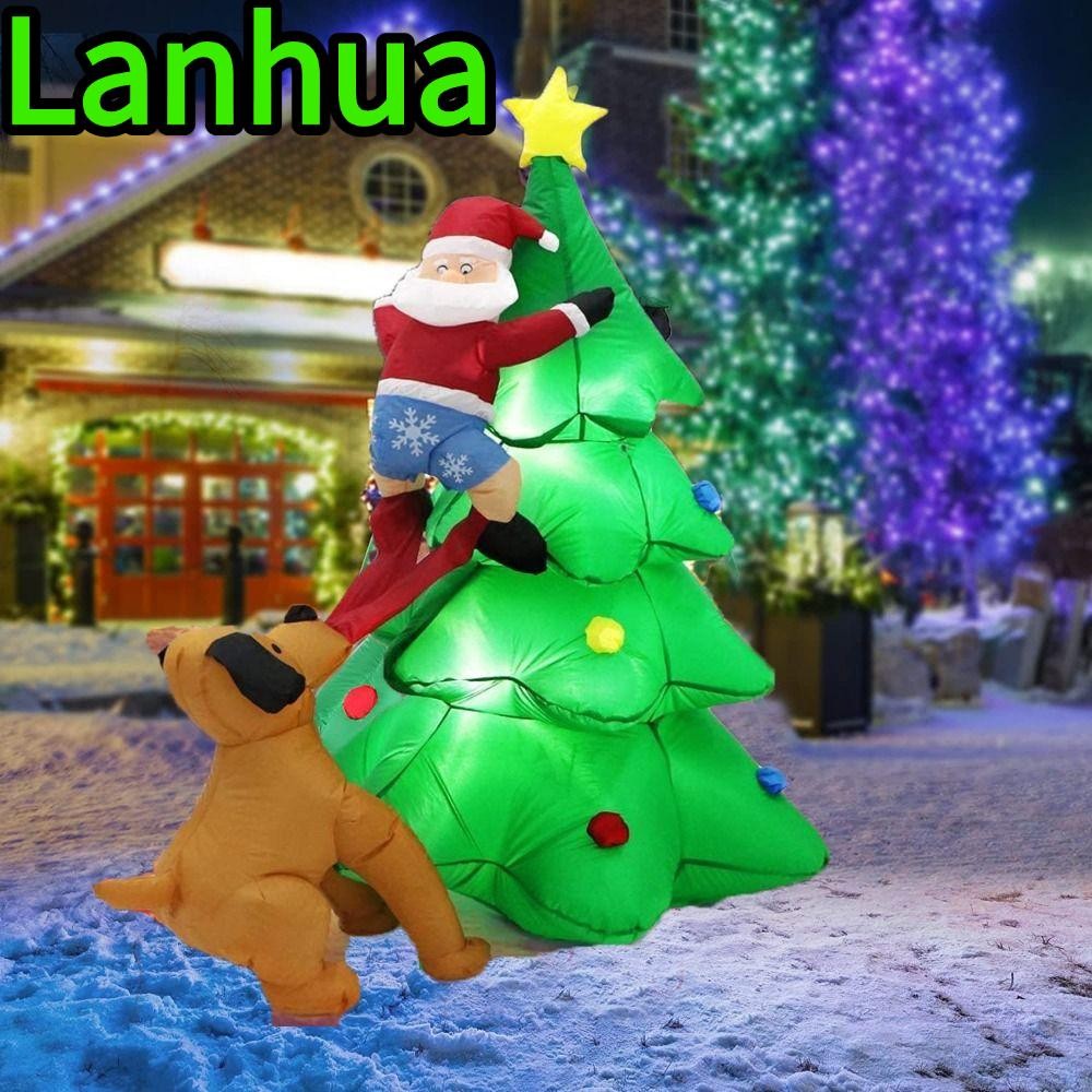 LANHUA Christmas Inflatable Dolls, LED Light Inflatable Tree Lights, Party Favors 1.8M/6FT Inflatabl