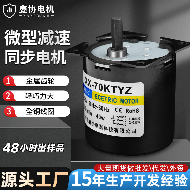 70KTYZ มอเตอร์ซิงโครนัส AC มอเตอร์เกียร์แม่เหล็กถาวร 220v เฟสเดียวมอเตอร์เตาอบความเร็วต่ําขนาดเล็กมอ