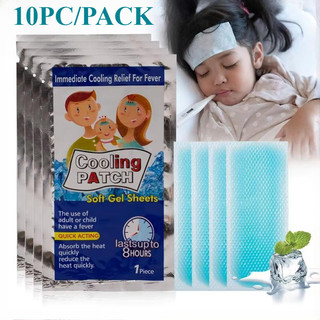 10Pcs Baby Fever Cooling Patch Summer Physical Cooling Ice Cool Fever Pads Portable Sunstroke Sticke