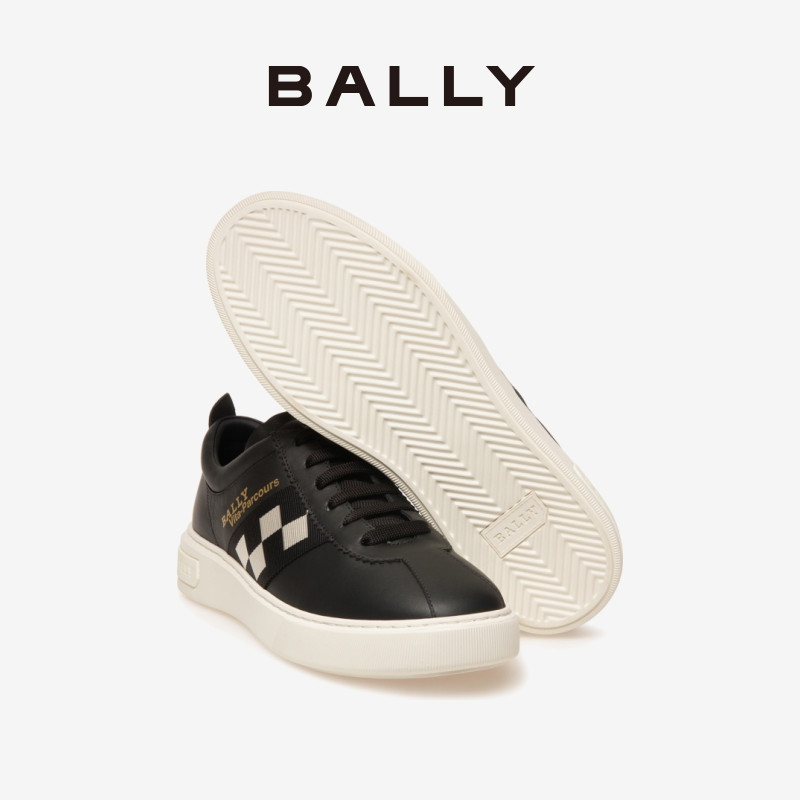 BALLY รองเท้าผ้าใบผู้ชาย สีดำ โมเดล 6239633