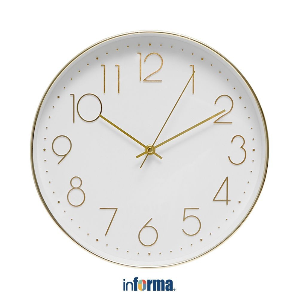 Inpa 30 cm Mc Wall Clock - นาฬิกาแขวนสีทอง นาฬิกาแขวนความงาม ของตกแต่งบ้าน ตกแต่งผนัง