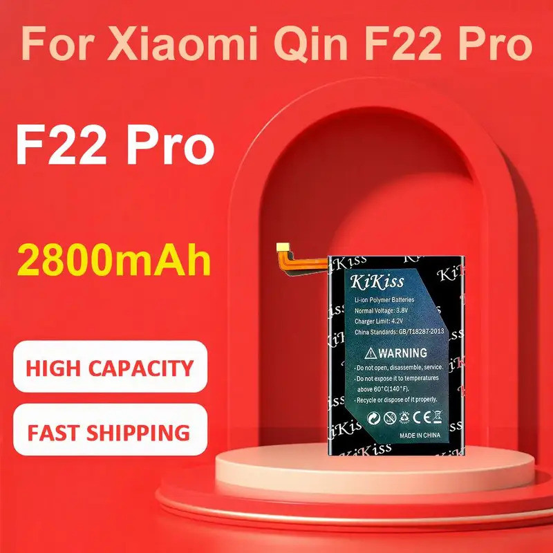 แบตเตอรี่ KiKiss สําหรับ Xiaomi Qin F22 Pro,F22 Pro,2800mAh
