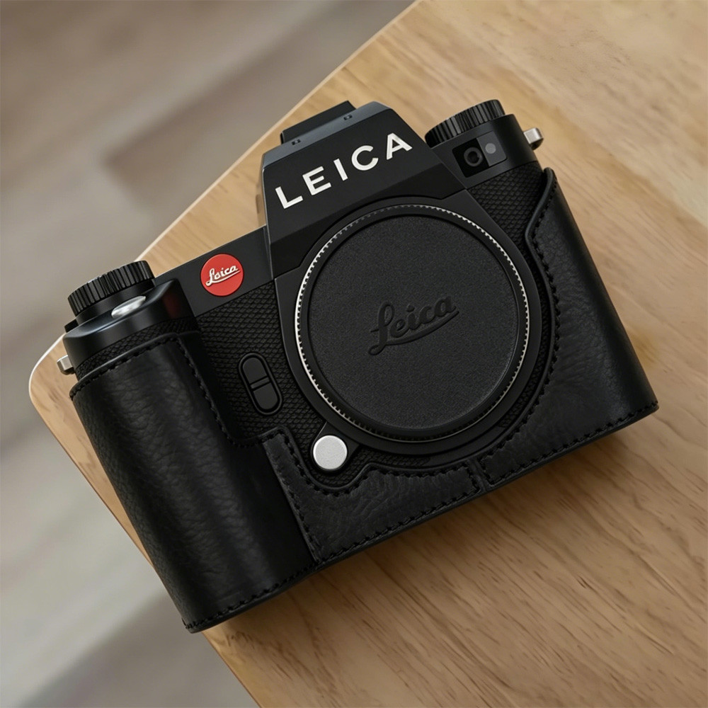 หนังแท้ SL3-S กระเป๋าหนังวัวกระเป๋ากล้องครึ่งสําหรับ Leica SL3 SL3-S