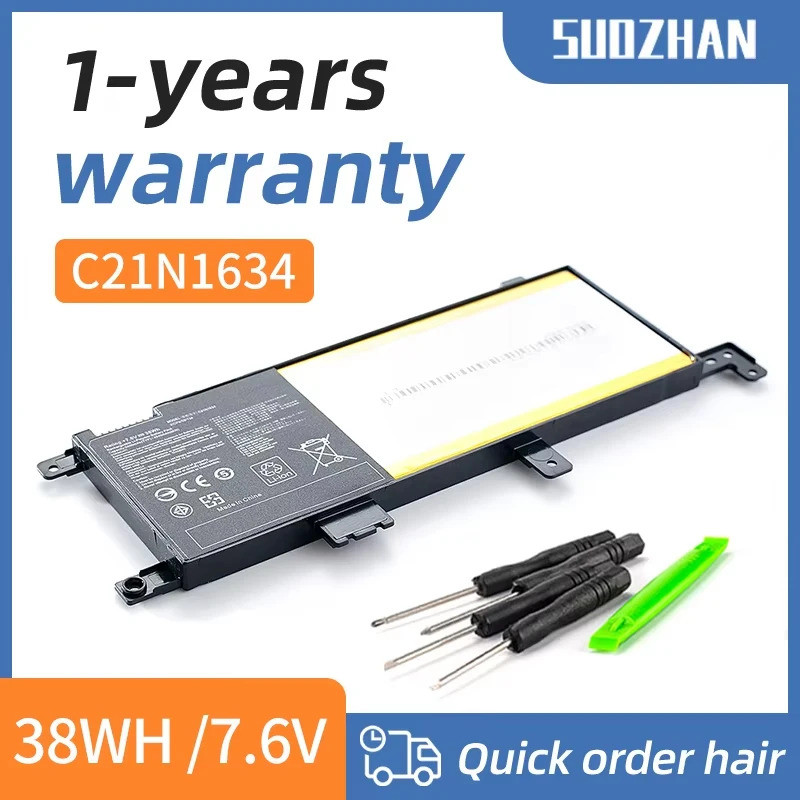 SUOZHAN C21N1634 แบตเตอรี่แล็ปท็อปสําหรับ ASUS A580U X580U X580B A542U R542U R542UR X542U V587U FL59