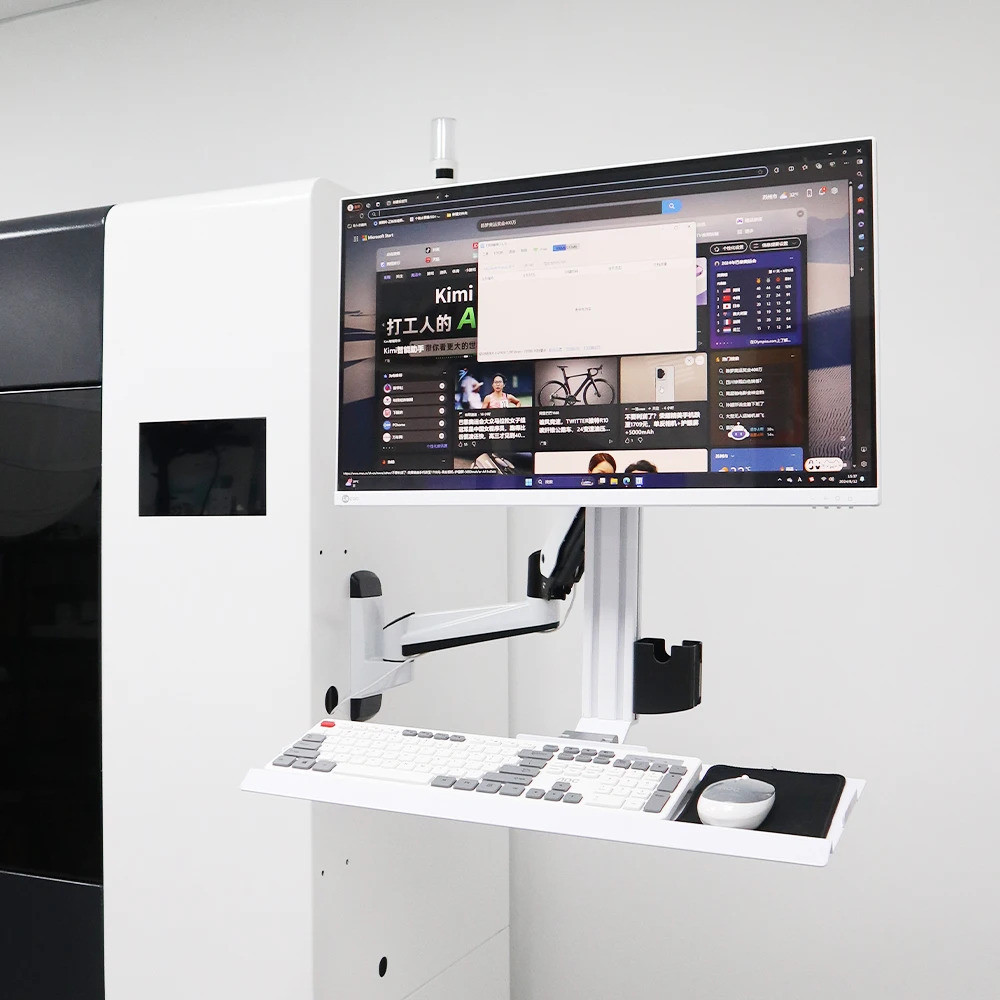 งานฝีมือชั้นดี GA199KB-2-สีดํา 27 นิ้ว Heavy Duty อุตสาหกรรมเดี่ยว VESA Monitor ขาตั้ง 8KG ติดผนัง 3