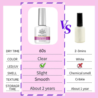 BORN PRETTY Transfer ฟอยล์เจลเจลเล็บเจล 10ml สติกเกอร์กาวเล็บ Soak Off UV การพิมพ์เจลเคลือบเงา