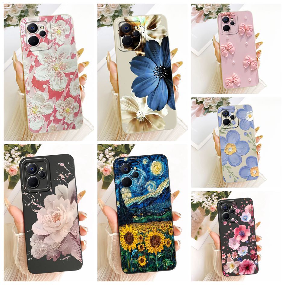 สําหรับRealme 9i 5GปลอกRMX3612 ยอดนิยมDaisy Sunflowerซิลิโคนเหลวนุ่มปกหลังสําหรับRealme 9i RMX3491 ก