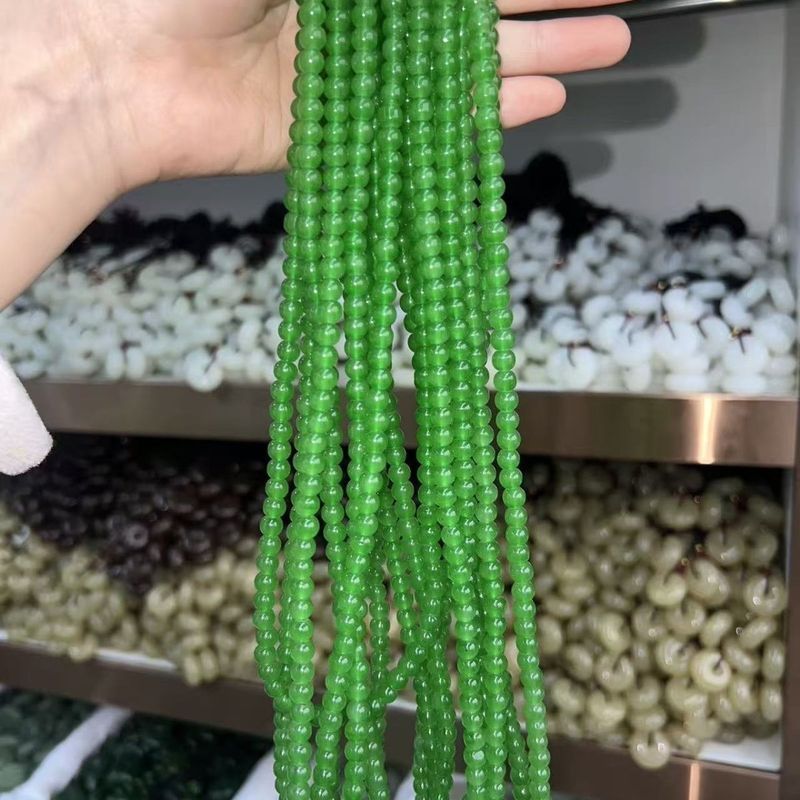 Tyity Live Special Supply Turquoise Round Bead Necklace Ice Bottom Sun Green Pendant Chain 6mm Spina