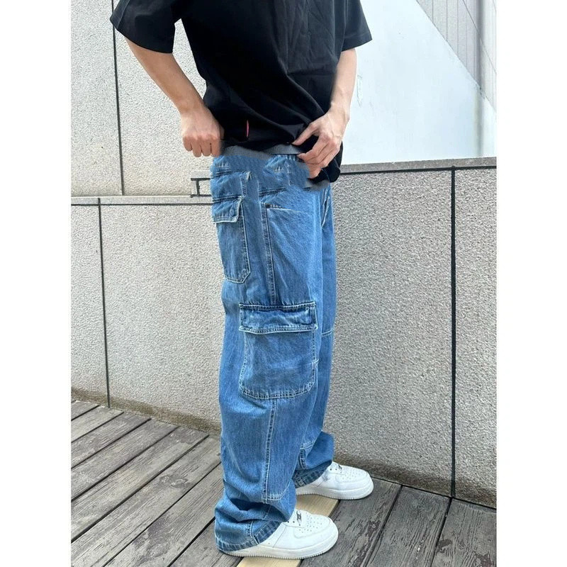 E11 Denim Overalls Wide-Leg Retro Loose Street Dance Street Pants