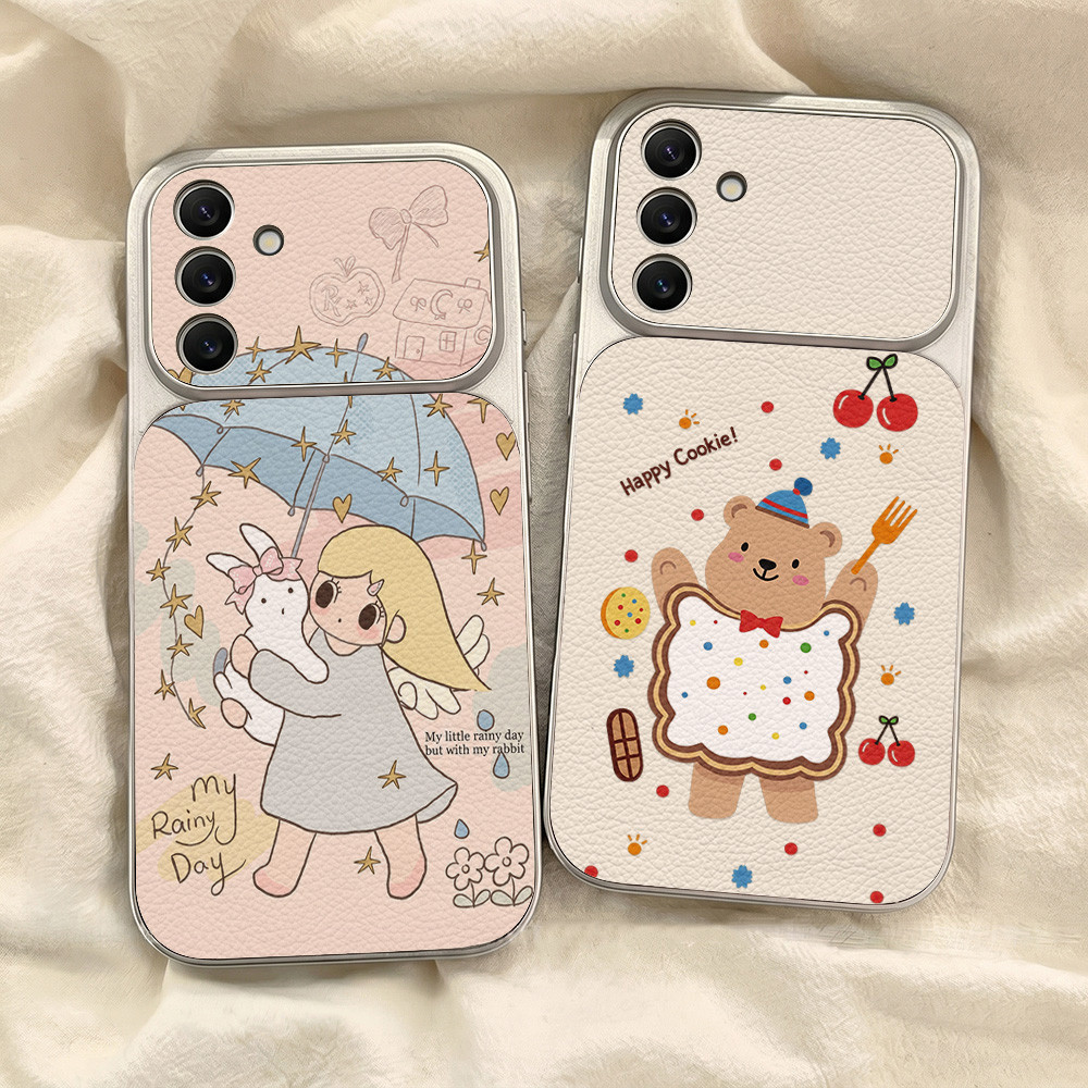 เคสซัมซุง For Samsung A57 A37 A27 A17 A07 A56 A55 A05S A16 A26 A35 5G S26 S25 S24 S23 Ultra FE เคสนิ่มลายหนังแกะ สีพื้น
