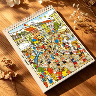 20 ชิ้น [ชุดโลกน้อยมีชีวิต] Sprint Marathon Ski Resort Collection Book Amusement Park Planner สมุดวารสารเครื่องเขียน