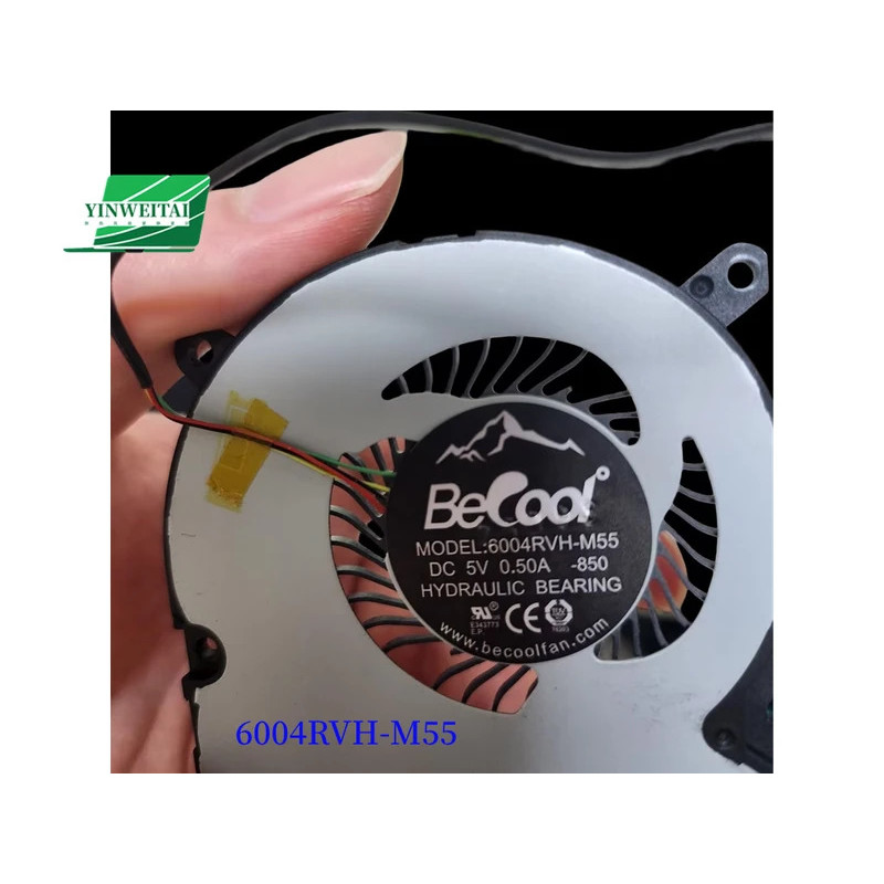 HUI พัดลม CPU แล็ปท็อปสําหรับ 6004RVH-M52-622 B21001SS9NS14325 LN00221D1203757 DC5V ใหม่ 6004RVH-M55