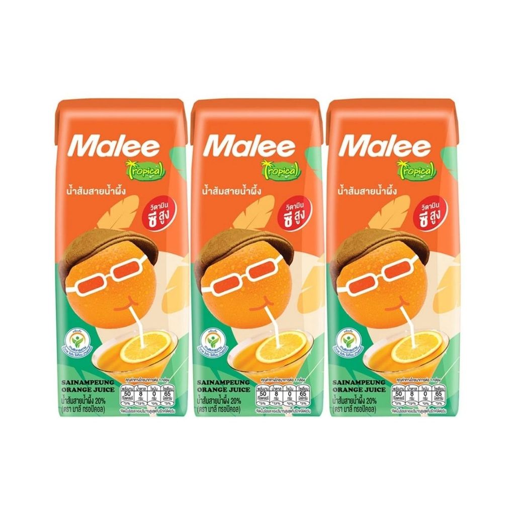 มาลี ทรอปิคอลน้ำส้มสายน้ำผึ้ง20% Malee Tropical 20% Sainampeung Juice 180ml.