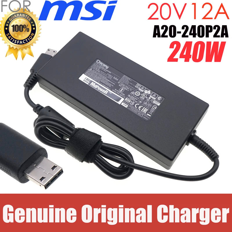 240W Original Chicony Gaming AC DC Adapter Charger สําหรับ MSI GL66 GP76 GP66 เสือดาว 11UE แหล่งจ่าย