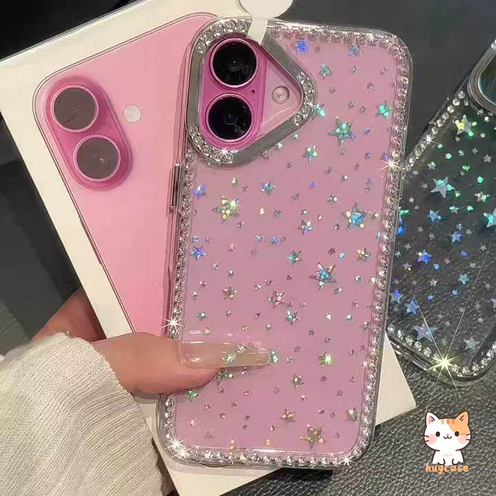 หรูหราเลอค่า กากเพชรและคริสตัลประดับรอบขอบ สำหรับ iPhone รูปที่ 6
