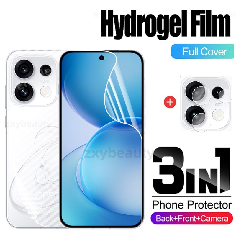 Soft Hydrogel ฟิล์มสําหรับ OPPO Reno 16 Pro 16F 15 15F 4G 5G 2026 คาร์บอนกลับฟิล์มสําหรับ Reno15 Reno16 Reno15F 15Pro Max 16Pro ป้องกันหน้าจอกล้องเลนส์ Protector คลุมทั้งหมดฟิล์มเลนส์