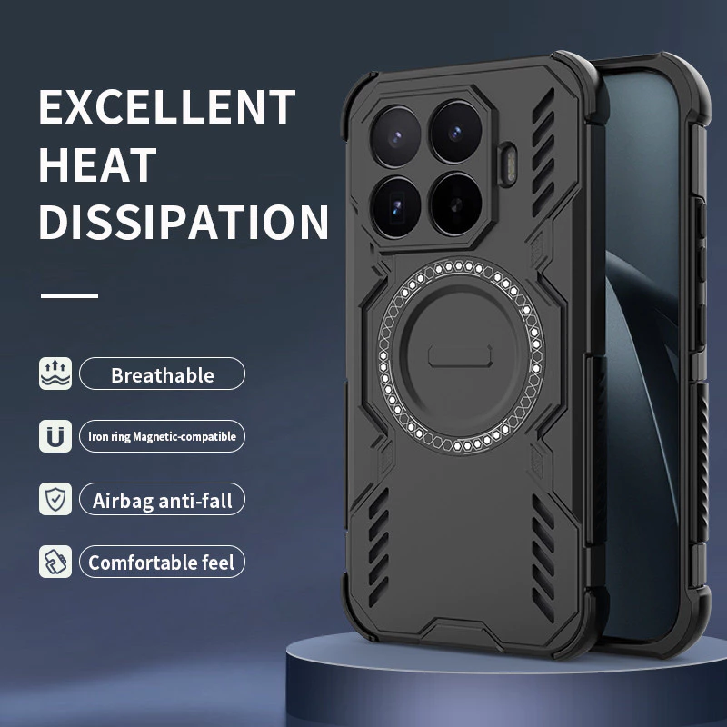 CasePower Cooling Case สําหรับ Xiaomi 17T Pro 15T 15 Ultra MI 17 Pro Max แหวนแม่เหล็ก TPU + PC กลางแจ้งทนทาน