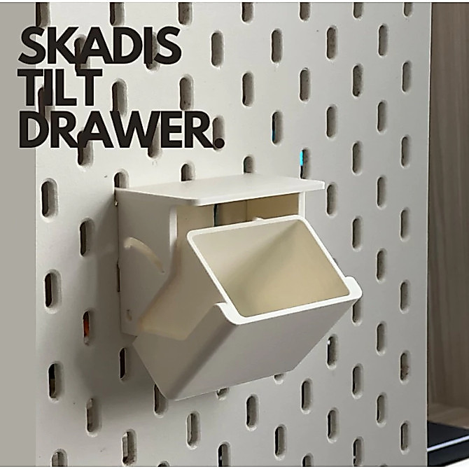 กล่องเก็บของลิ้นชักแบบเอียง Ikea Skadis Pegboard organizer