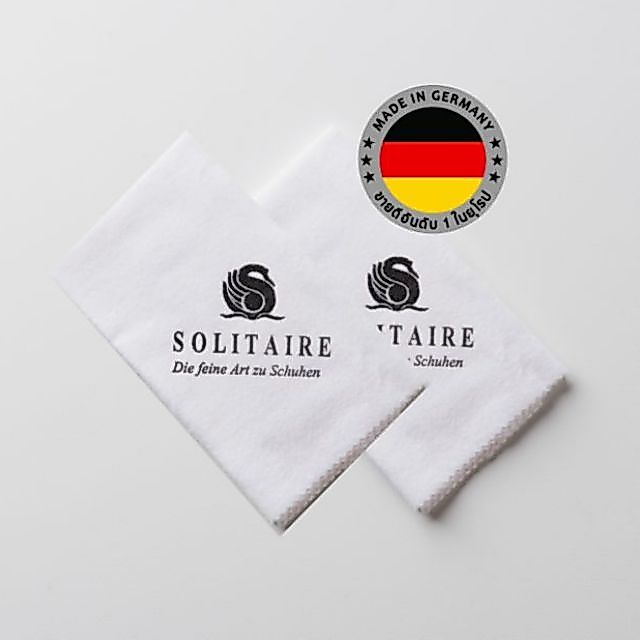 SOLITAIRE โซลิแทร์ ผ้าเกรดพรีเมี่ยม ขัดรองเท้า​ เช็ดทำความสะอาด ขัดเงาหนังเรียบ (2 ผืน)