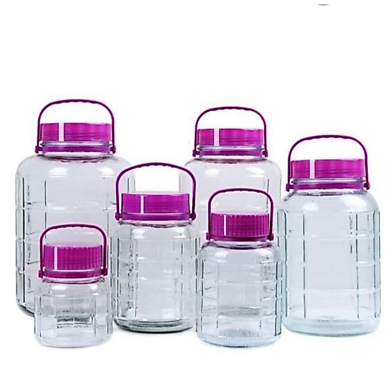 โหลแก้ว ขวดโหลหู​หิ้ว​  ขวดโหลดองบ๊วย​ โหลบ๊วย​ ขนาด​ 2.5L 4.5L 8L