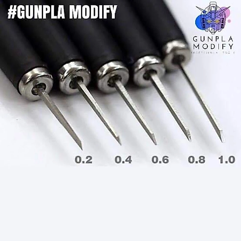 มีดเดินลาย ด้ามไม้หุ้มพลาสติกสีดำ เบอร์ 0.2, 0.4, 0.6, 0.8, 1.0 mm